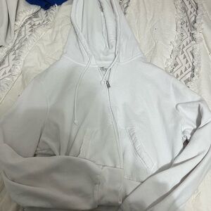 Hollister Classic White zip up Hoodie